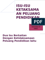 Isu-Isu Ketaksamaan Peluang Pendidikan