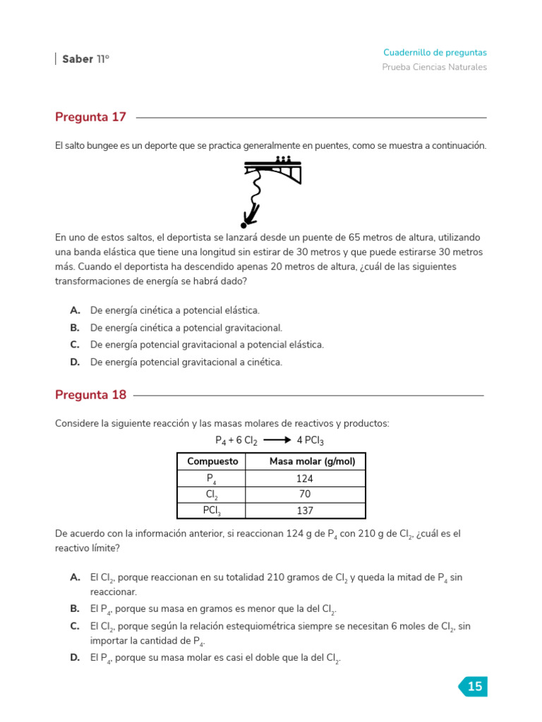 22 Diciembre Cuadernillo de Preguntas Ciencias Naturales Saber 11 2025 ...