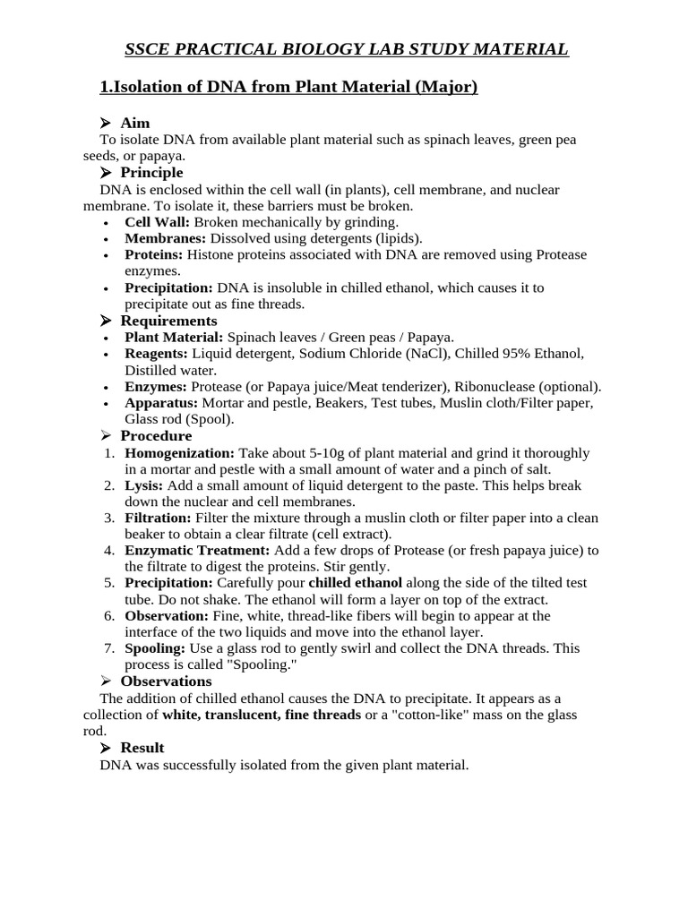 Ssce Practical Biology Lab Study Material | PDF | Biological Processes ...