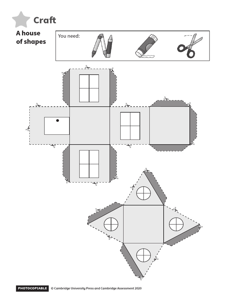 Be Curious 1 - Craft Worksheet - A House of Shapes | PDF
