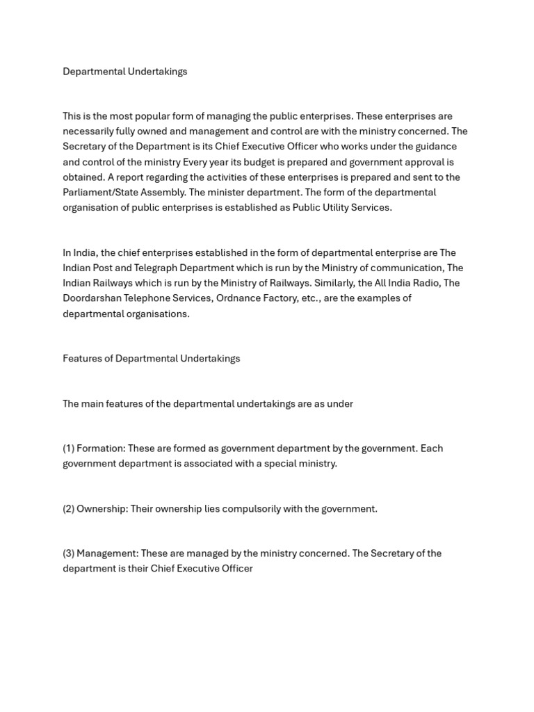 Departmental Undertakings | PDF | Taxes | Government Finances