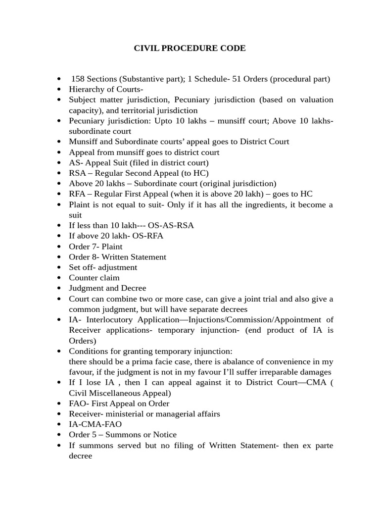 Civil Procedure Code | PDF | Lawsuit | Summons