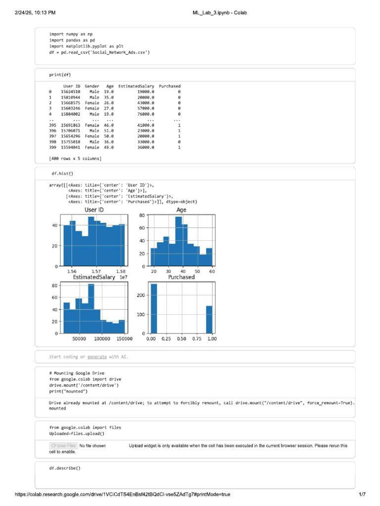 ML Lab 3 | PDF