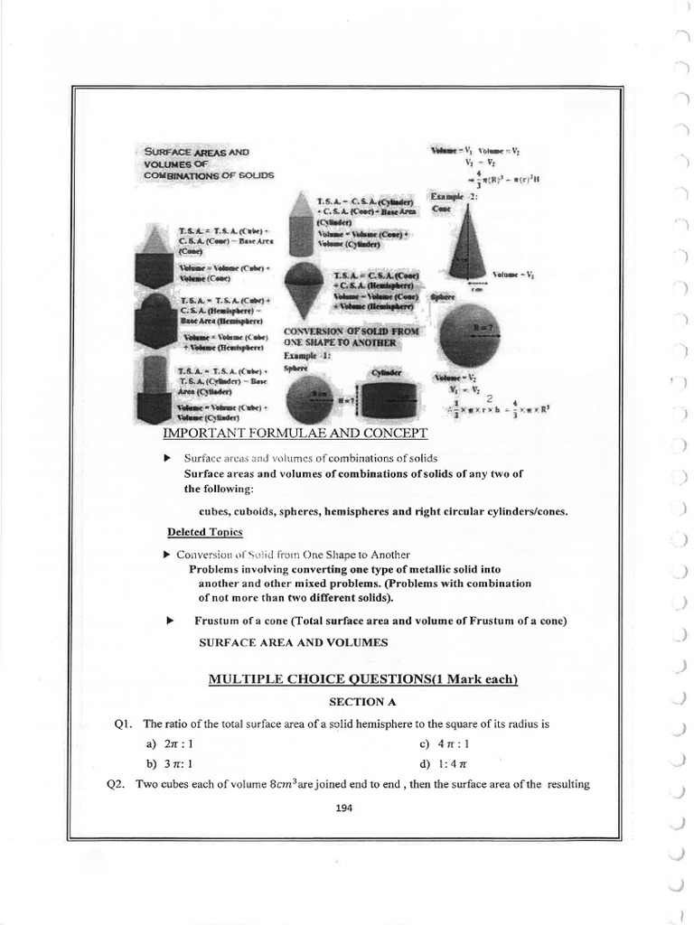 CL-X Math Ch-12 Questions | PDF