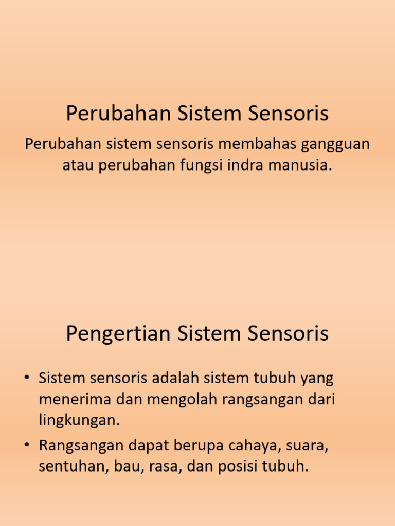 Perubahan Sistem Sensoris | PDF