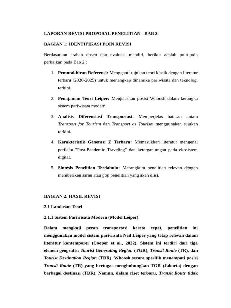 Laporan Revisi Proposal Penelitian Bab 2 | PDF