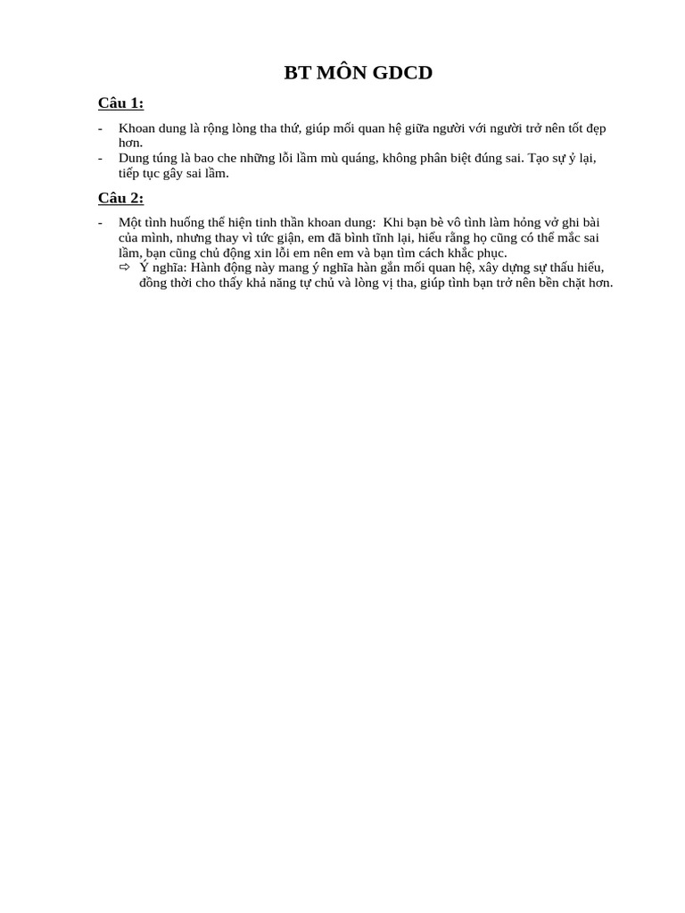BT Môn GDCD | PDF