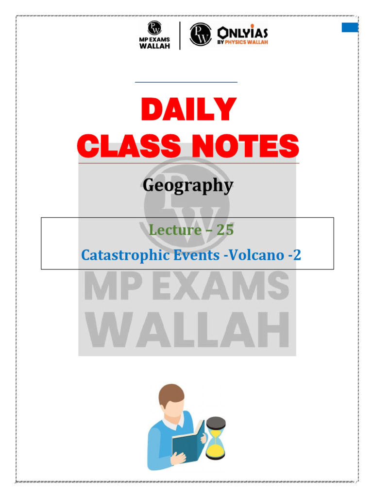 Geography 25 Daily Class Notes (English) | PDF | Volcano | Lava
