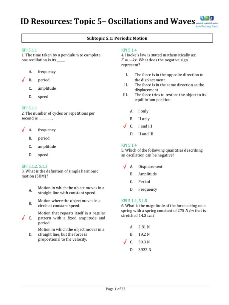PHY50A Topic 5 Oscillations and Waves AK | PDF | Waves | Oscillation
