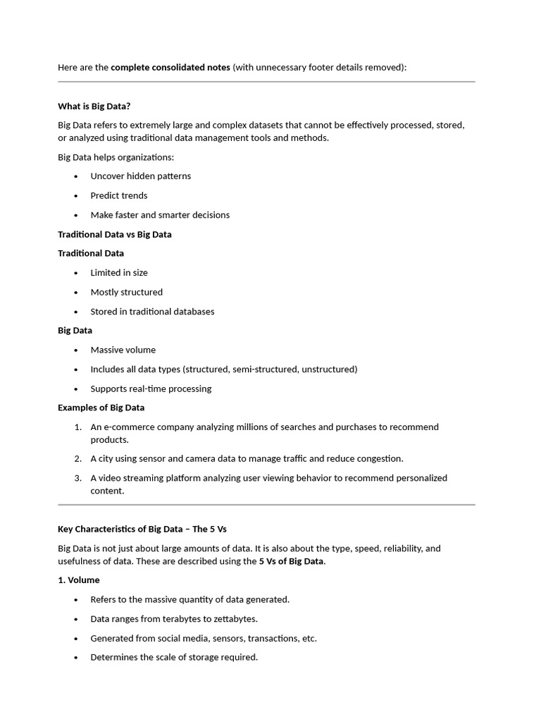 Da 1 Notes | PDF | Big Data | No Sql