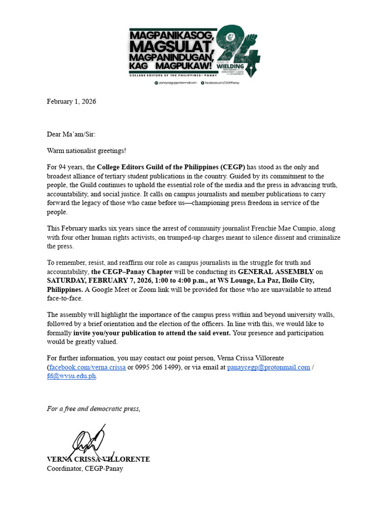 Cegp Letter | PDF