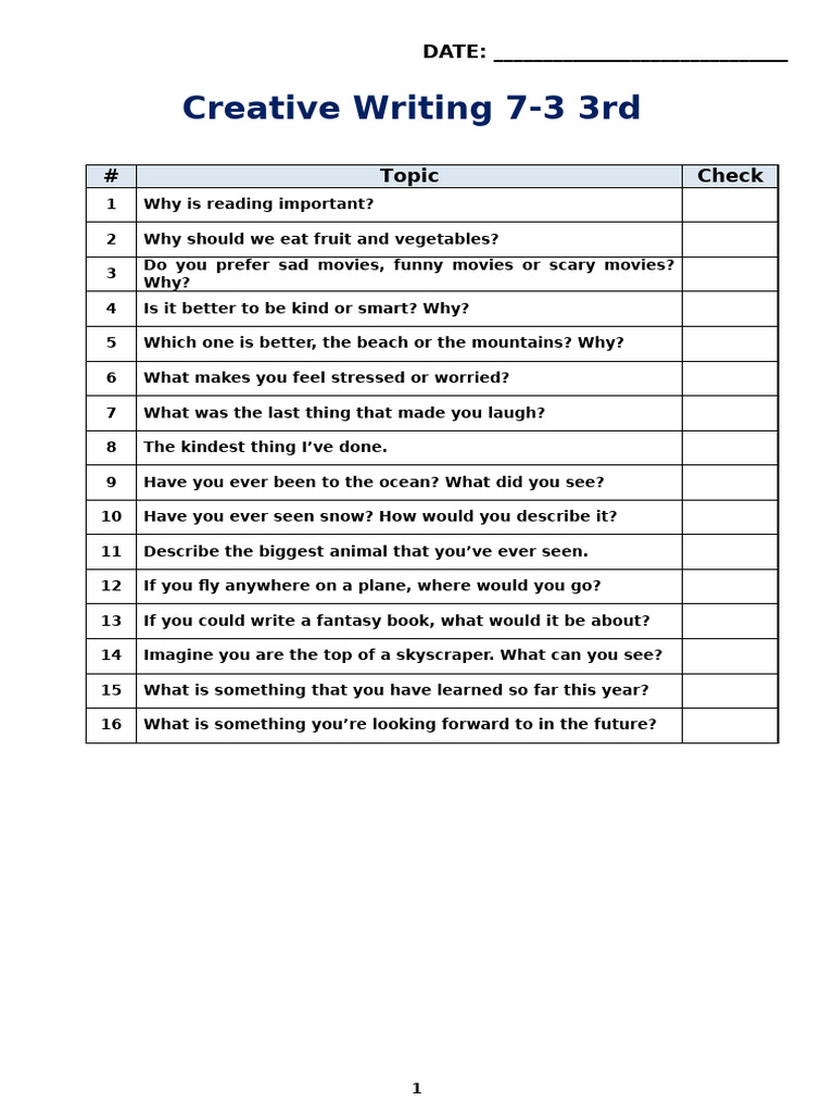 Creative Writing 7-3 Draft | PDF