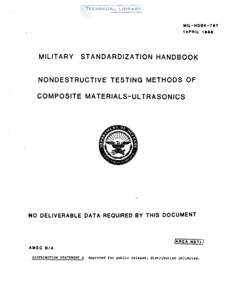 MIL-HDBK-787 Nondestructive Testing Methods of Composite Materials ...