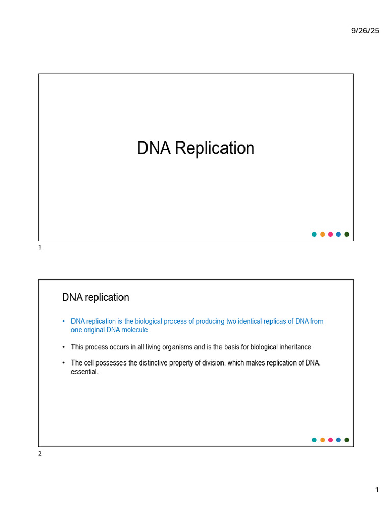 DNA Replication - 251016 - 191946 | PDF | Dna Replication | Dna