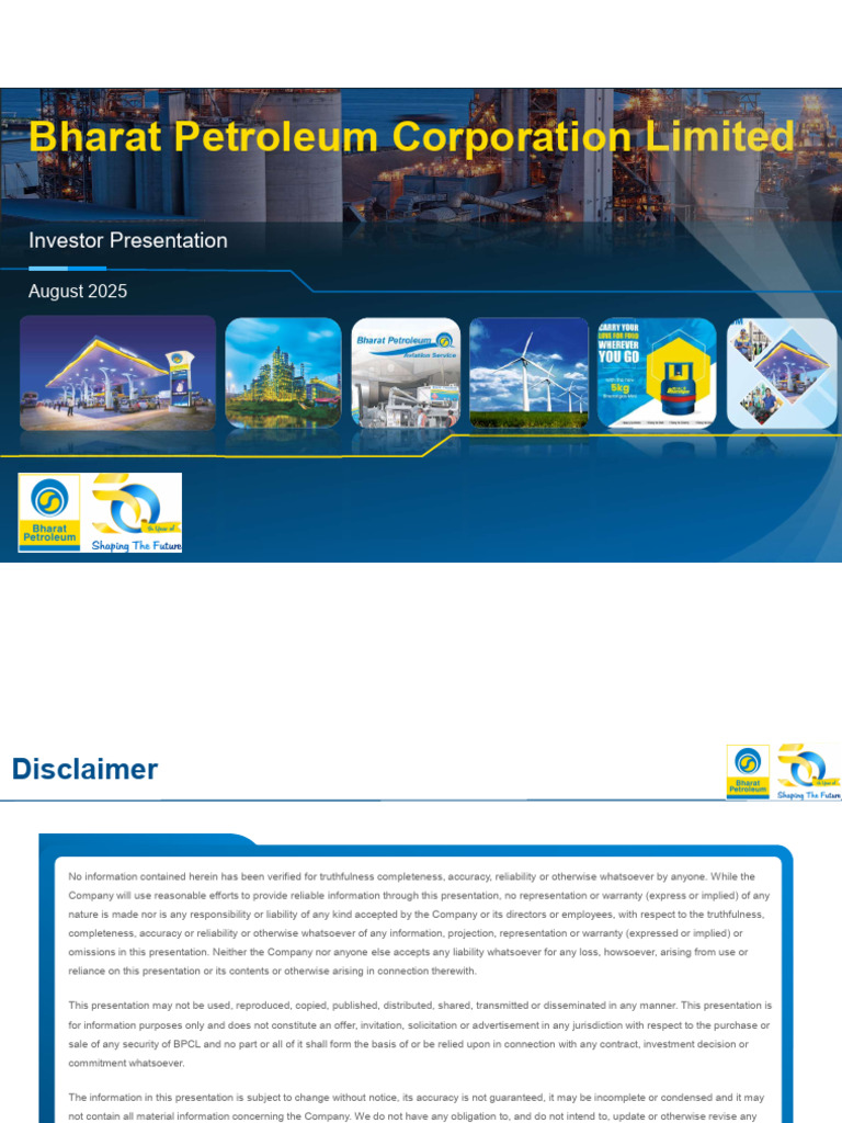 Investor Presentation q1 BPCL | PDF
