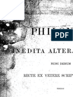 Tischendorf. Philonea Inedita Altera, Altera Nunc Demum Recte Ex Vetere Scriptura Eruta. 1868.