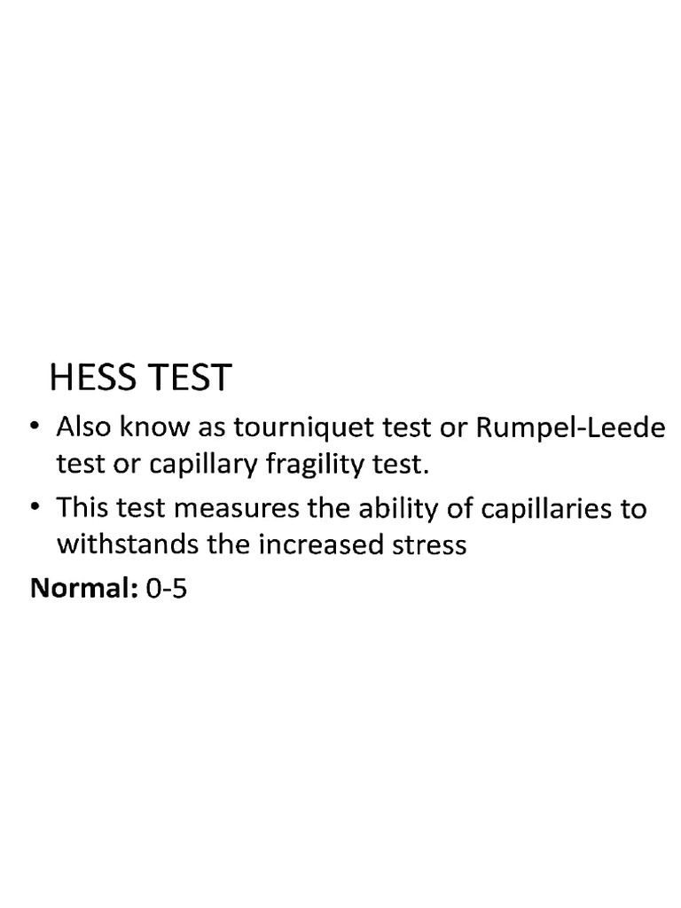 Hess Test | PDF