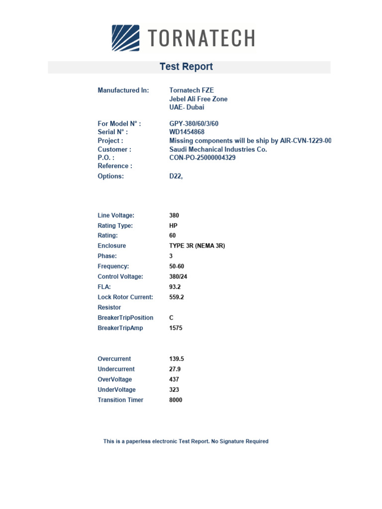D 1454868 Test Report - EN | PDF | Electric Motor | Calibration