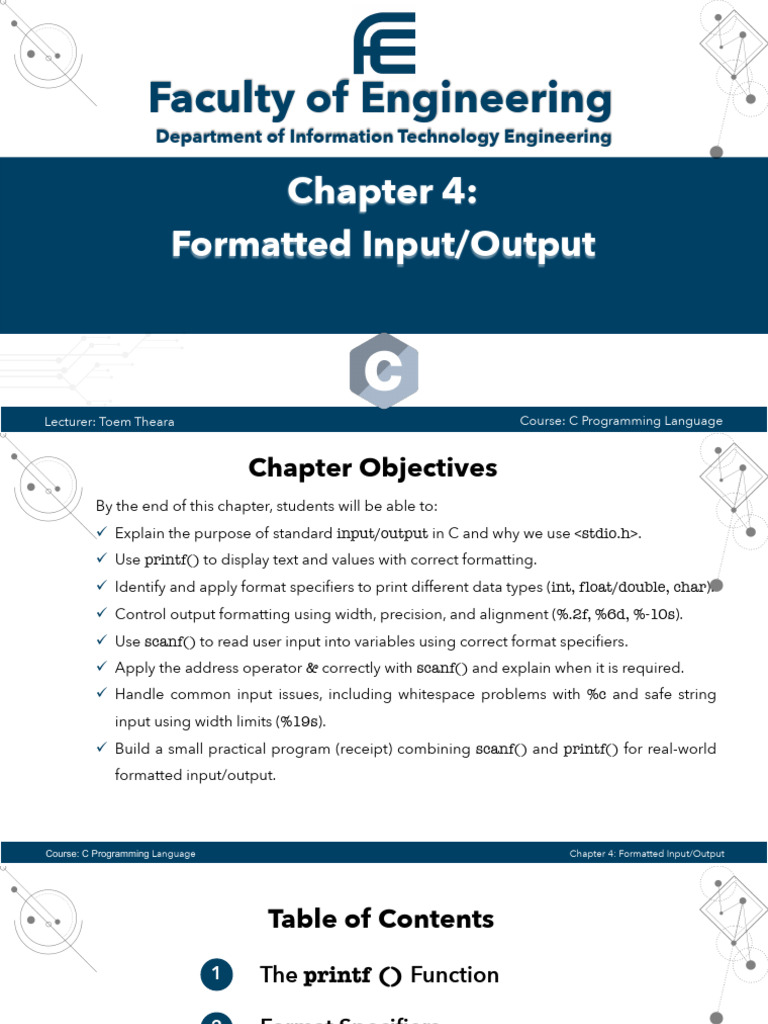 Chapter 04 - Formatted Input and Output | PDF | String (Computer ...