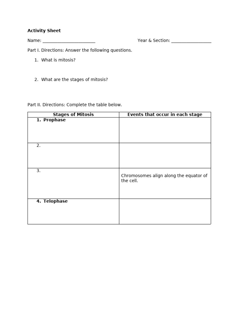 Activity Sheet | PDF