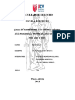 Causas Del Incumplimiento de Los Convenios Colectivos de La Municipalidad Distrital de Laredo de Los Años 2002, 2006 Y 2007