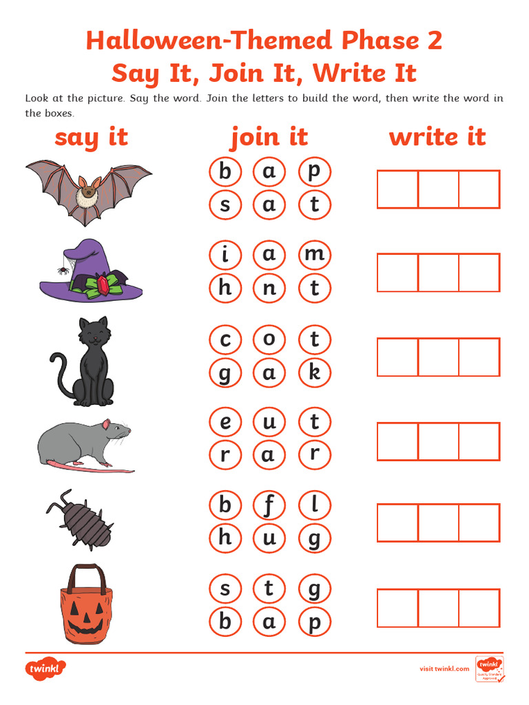 Worksheet Say It Join It Write It Activity Ver 1 | PDF