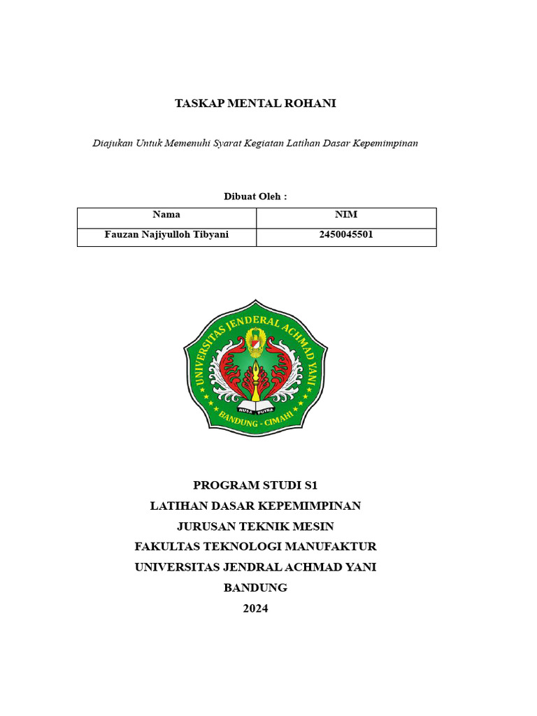 Taskap 1 Mental Rohani | PDF