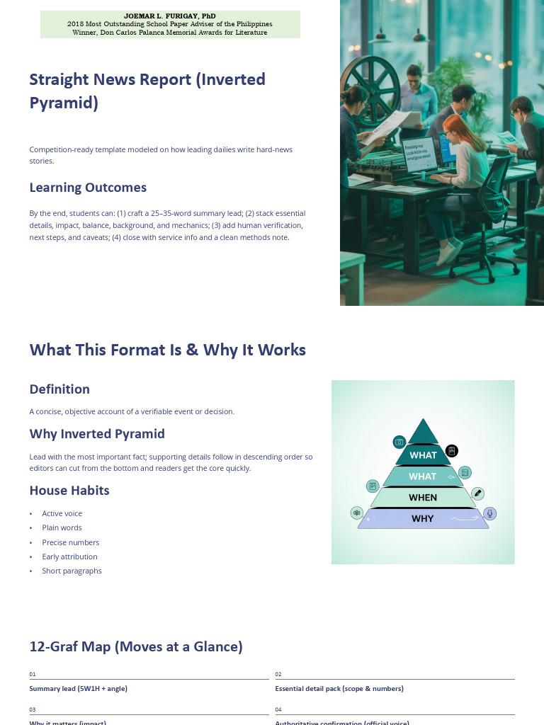 Good 1 Straight News Report Classic Inverted Pyramid | PDF