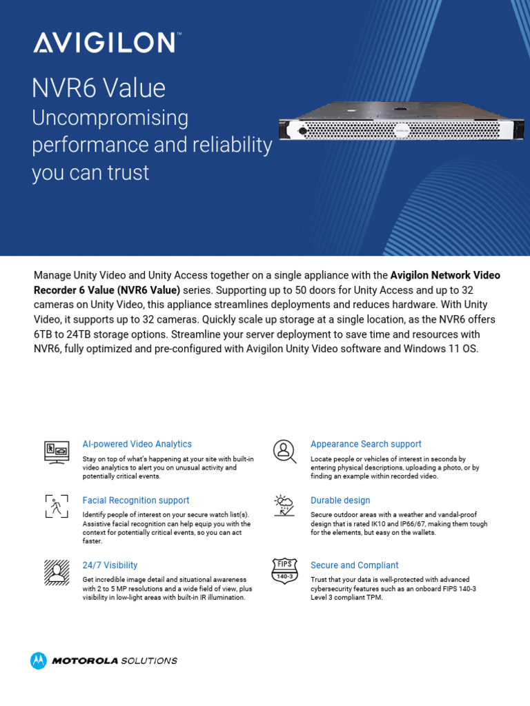 Avigilon NVR6 VAL FORM D XXTB C13 C14 en Datasheet | PDF | Computing