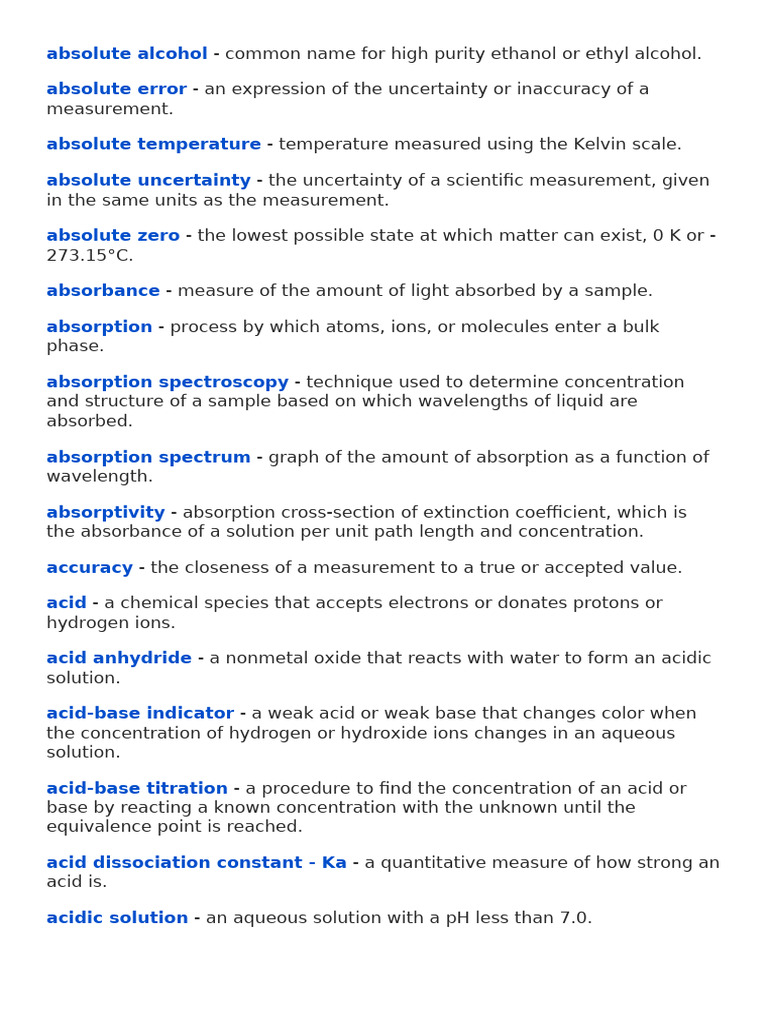 Chem Terms 2 - 100014 | PDF | Chemical Reactions | Atoms