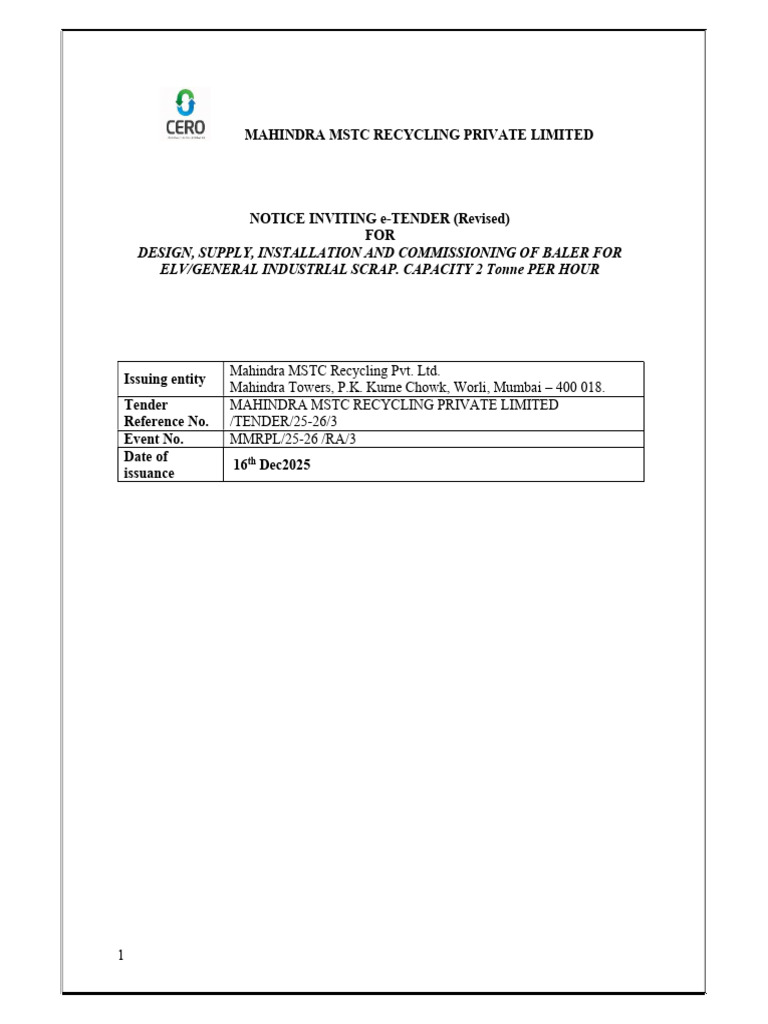 Tender Document Updated | PDF | Auction | Intellectual Property