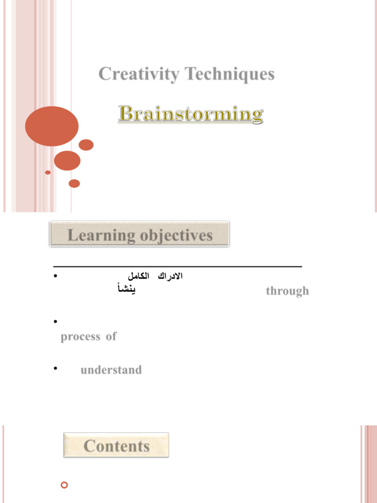 Part (2) Creative Thinking Lec | PDF | Brainstorming | Creativity