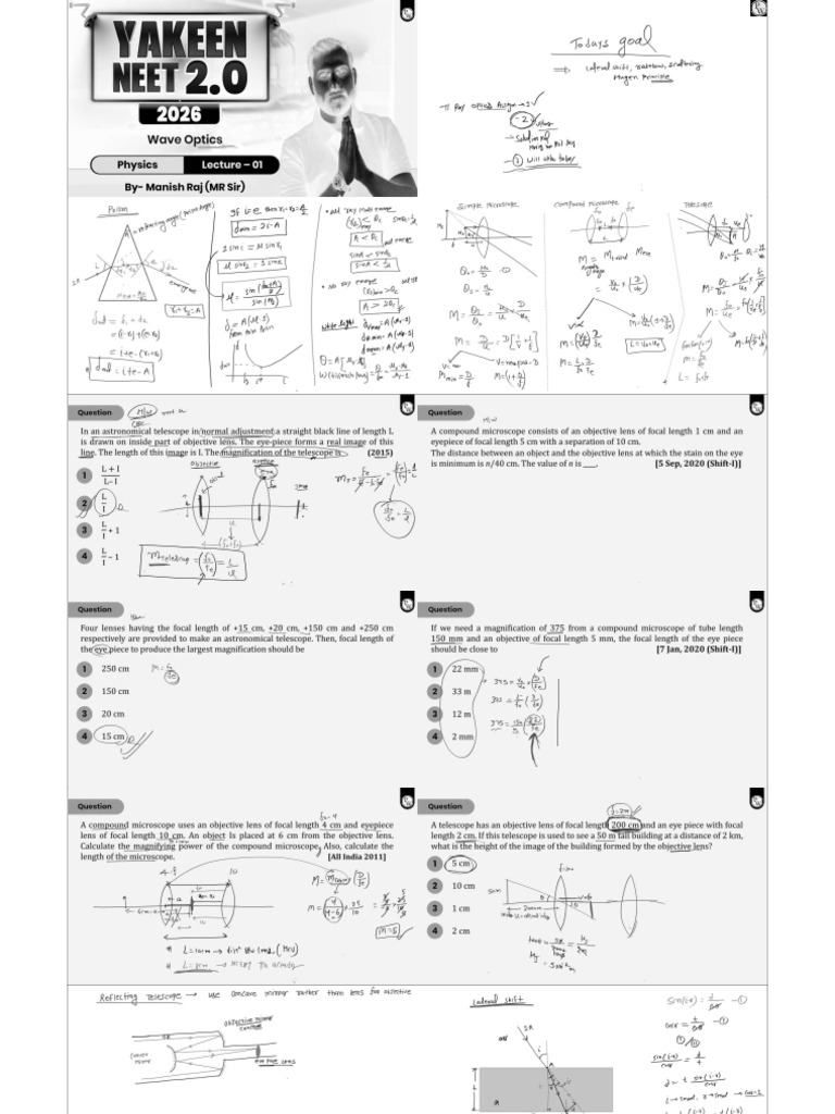 Wave Optics 01 Class Notes Physics by Manish Raj Sir-Merge (1) - Invert ...