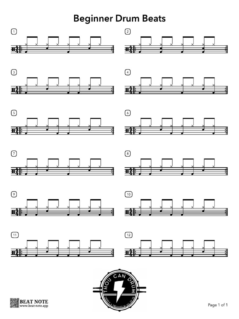 Drum Beats For Beginners | PDF