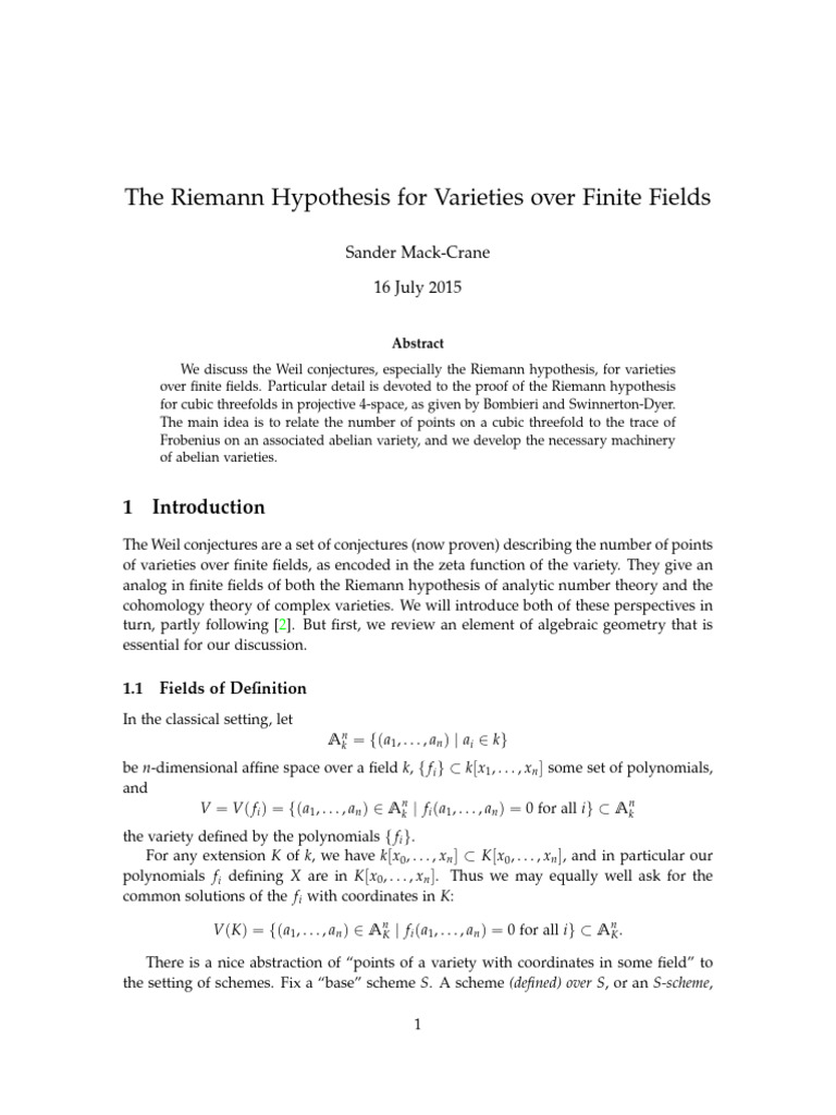 Undergrad Thesis | PDF | Field (Mathematics) | Group (Mathematics)