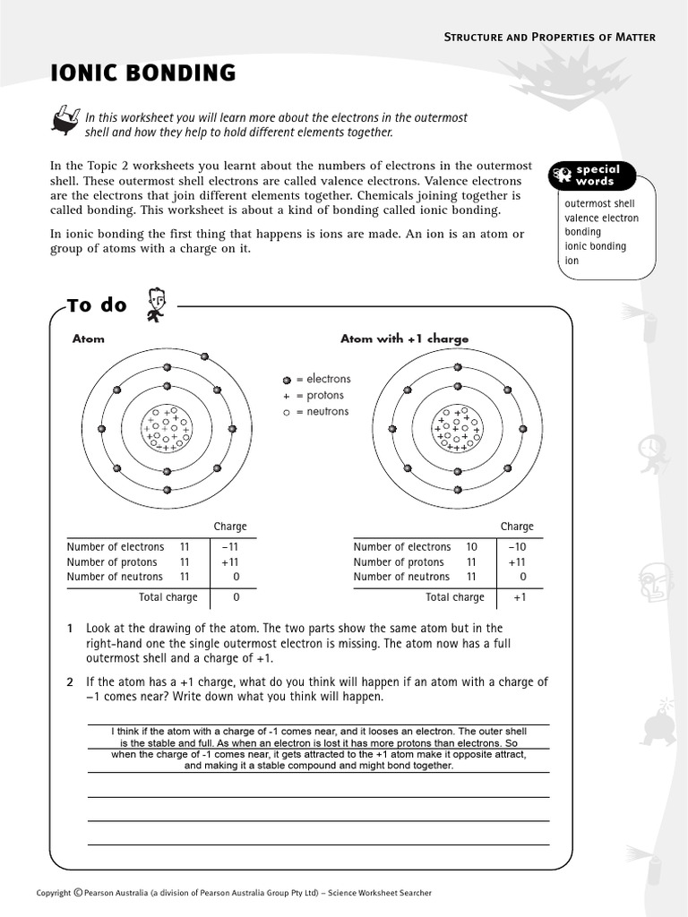 Ionic Bondng Worksheet | PDF | Ion | Atoms