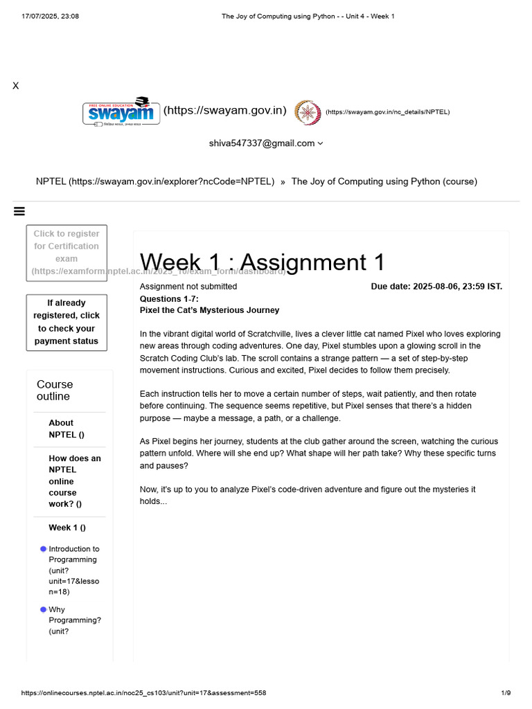 The Joy of Computing Using Python - Unit 4 - Week 1 | PDF | Control ...