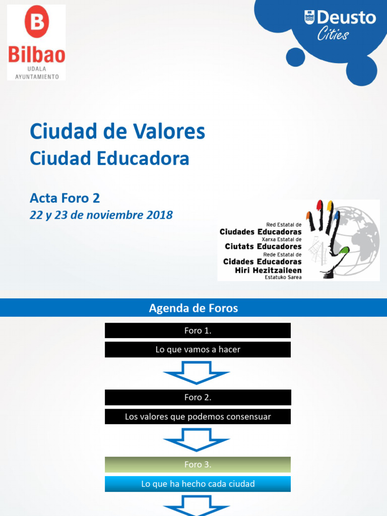 Acta Foro 2. Proyecto Rece - Red Temática Ciudad de Valores | PDF ...