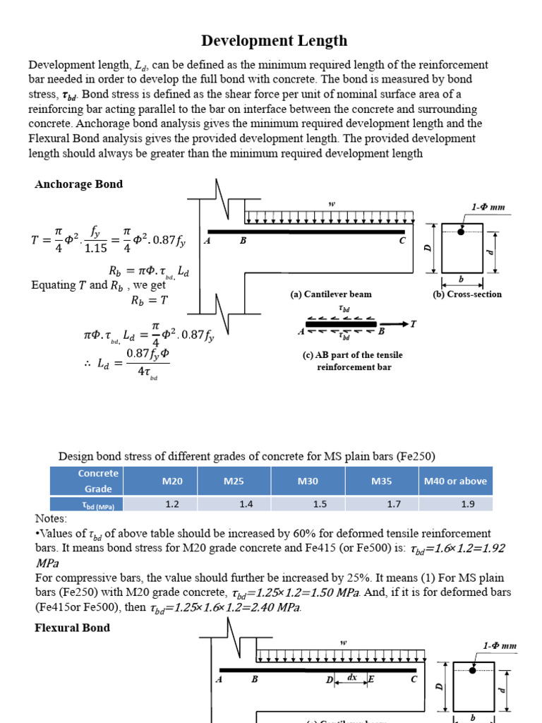 Development Length Shear and Torsion | PDF | Bending | Stress (Mechanics)