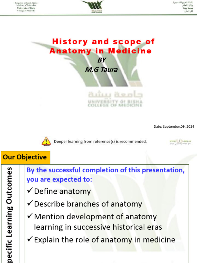 7 - History and Scope of Anatomy. | PDF | Medical Imaging | Anatomy
