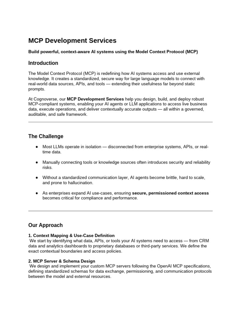 MCP Development Services | PDF | Computer Science | Information Science