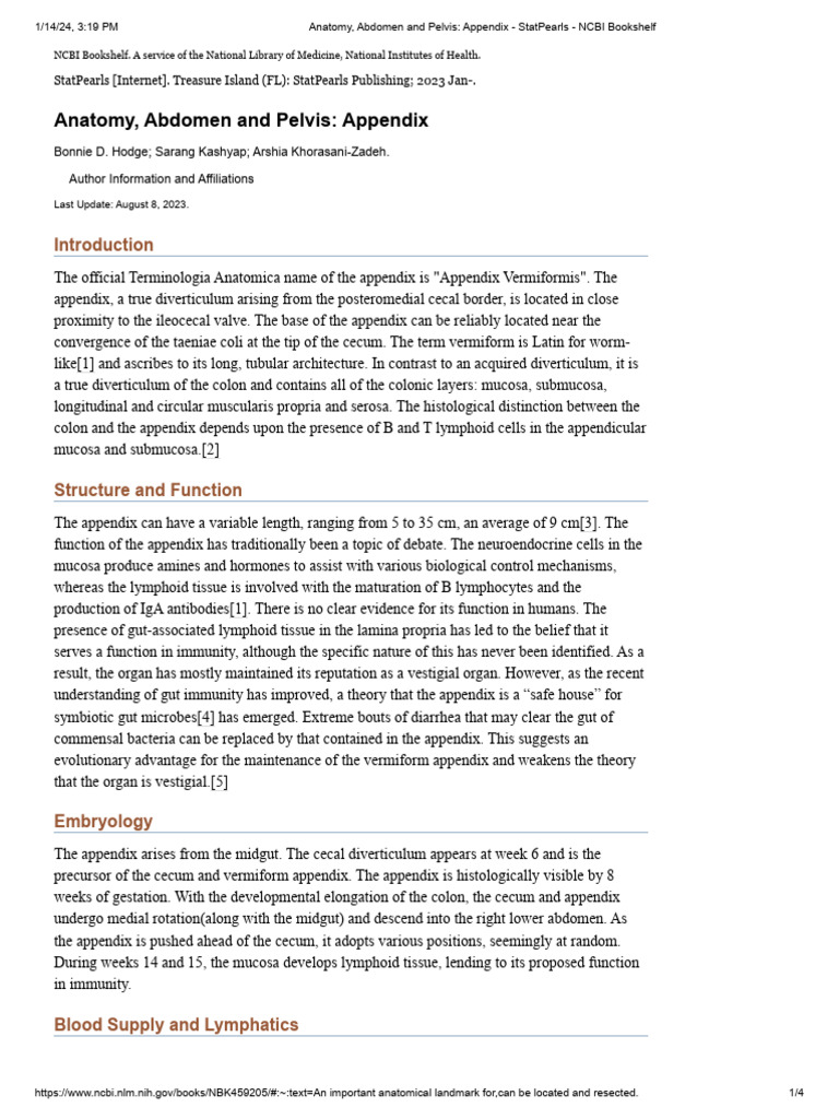 Anatomy, Abdomen and Pelvis - Appendix - StatPearls - NCBI Bookshelf ...
