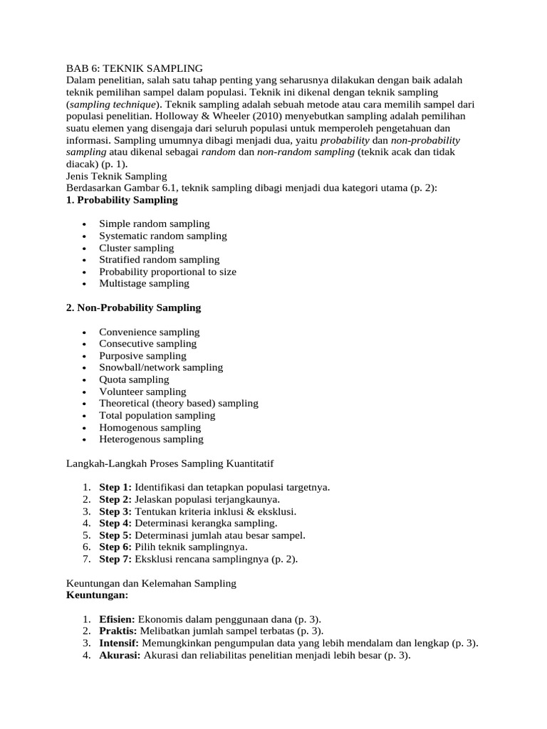 Teknik Sampling | PDF