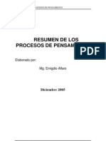 Resumen de Los Procesos de Pensamiento: Elaborado Por: Mg. Emigdio Alfaro