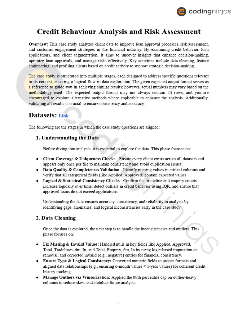 Credit Behaviour Analysis and Risk Assessment-5746 | PDF | Histogram ...