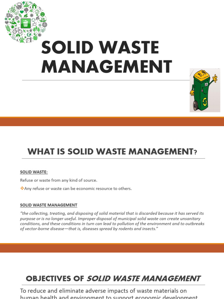 (Lec 3) Solid Waste Management | PDF | Incineration | Waste