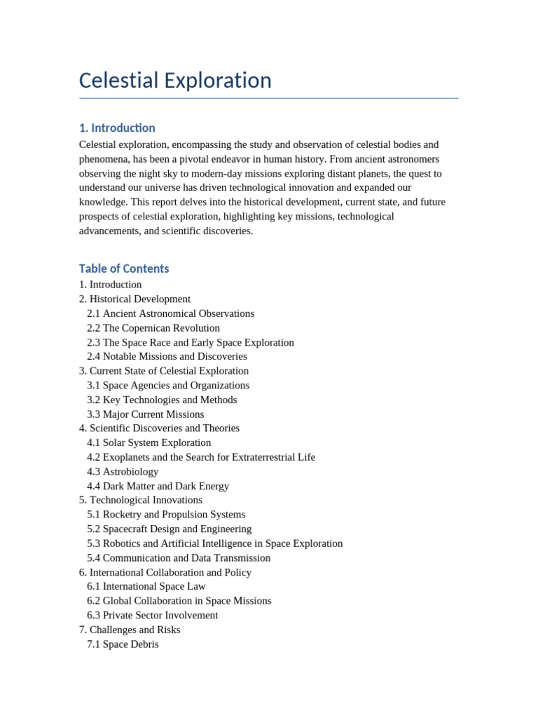 Expanded Celestial Exploration Report | PDF | Astrobiology ...