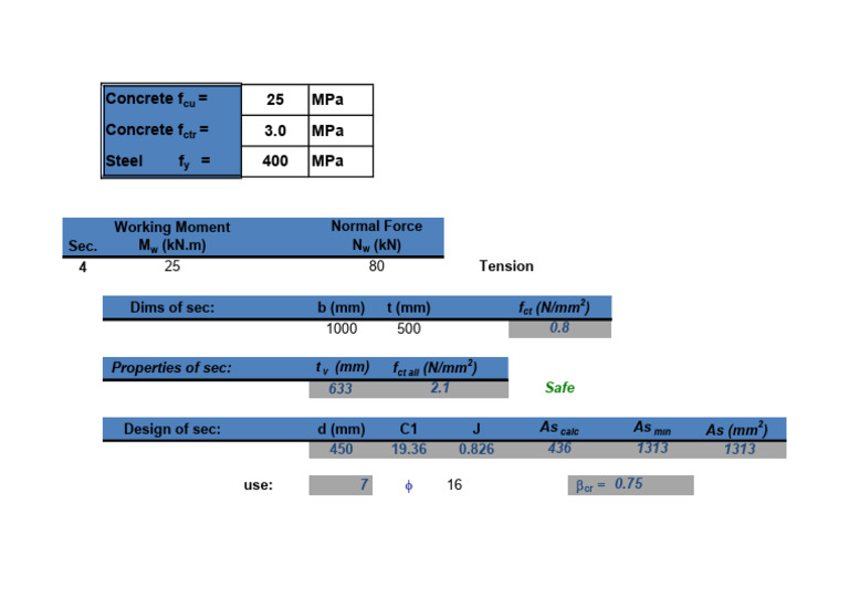 Concrete F 25 Mpa Concrete F 3.0 Mpa Steel F 400 Mpa | PDF