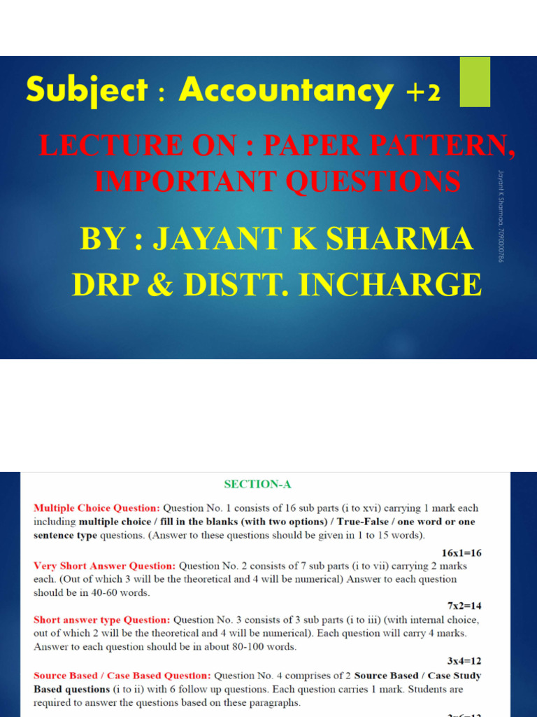 Accuntancy Imp Q and Structure | PDF