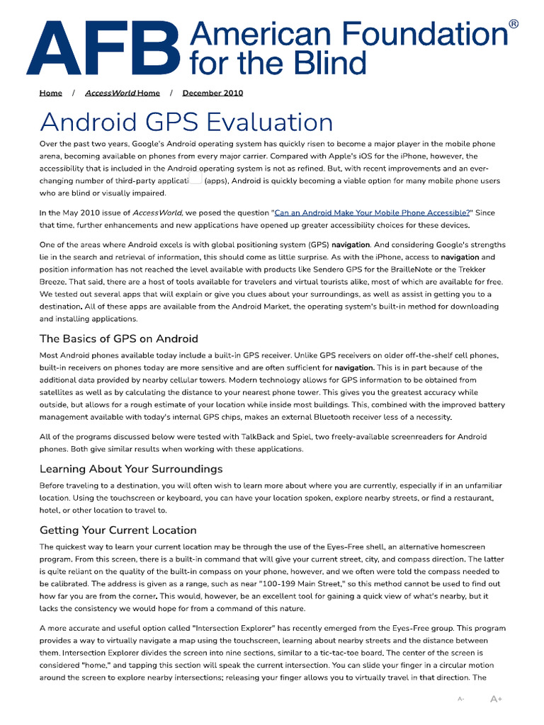 Android GPS Evaluation | PDF